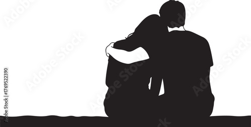 Couple isilhouette, a romantic symbol of togetherness and shared moments, perfect for illustrating love and relationships