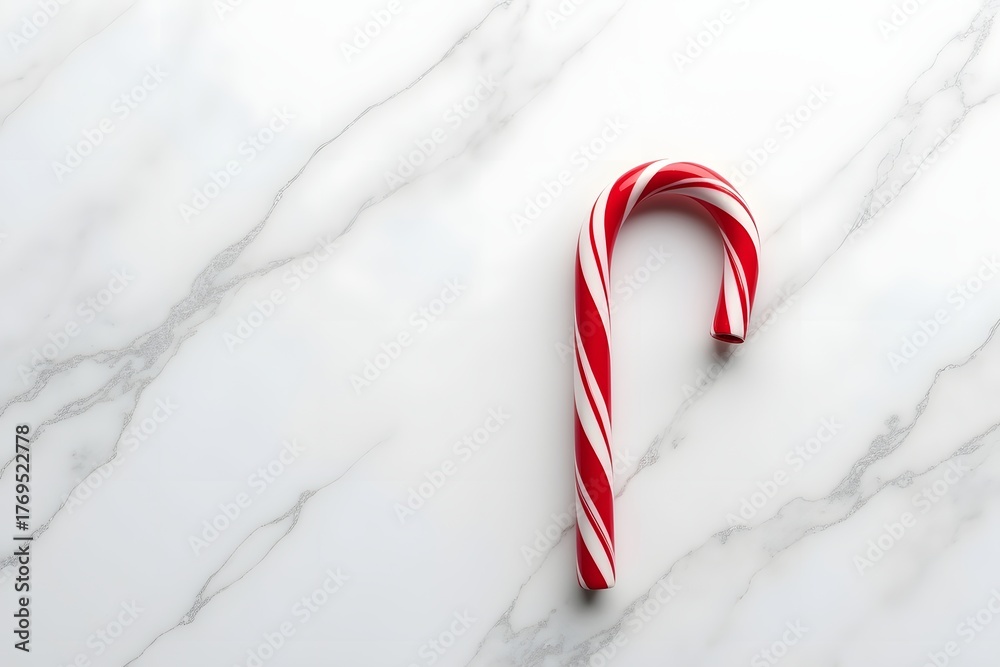 Obraz premium Candy cane for christmas holiday on white marble