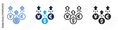 Currency Icon Collection Featuring Multiple Styles