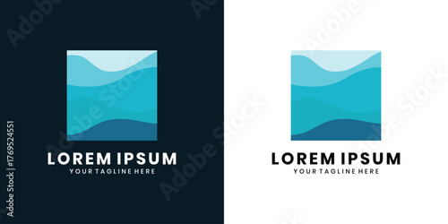 Abstract sea landscape logo design
