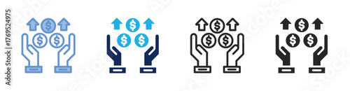 Profit Growth Icon Collection Featuring Multiple Styles