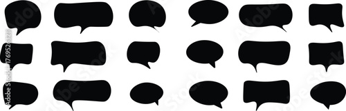 Speech bubble, speech balloon, chat bubble line art icon for apps and websites. Chat message glyph icon. Stock vector illustration. 