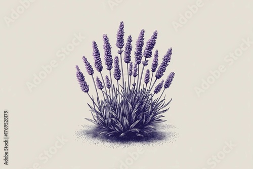 Lavender stippling illustration