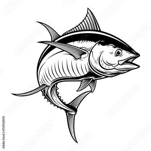 tuna fishing illustration logo vector image t shirt