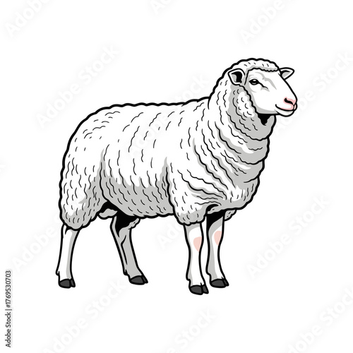 vector illustration of sheep
