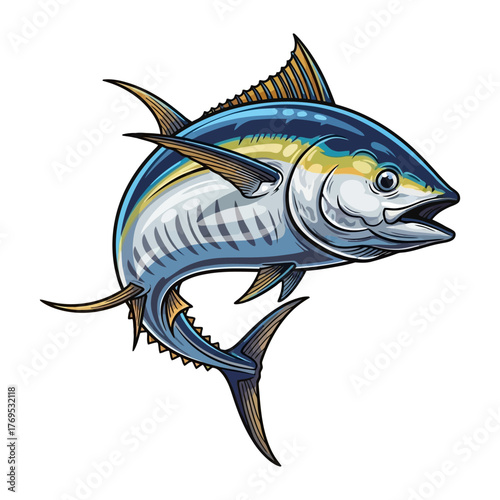 tuna fishing illustration logo vector image t shirt