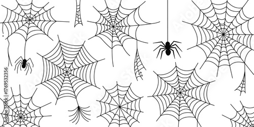 Black and white line art illustration of crows perched on leafless tree branches, minimalist silhouette design, elegant wildlife nature artwork