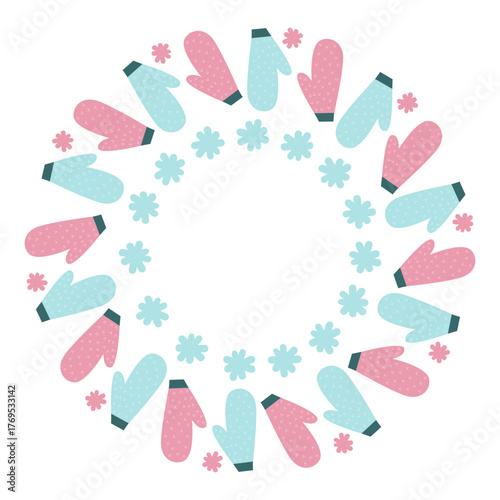 christmas wreath of mittens