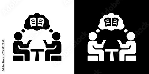 Team Study Icon Vector Illustration 