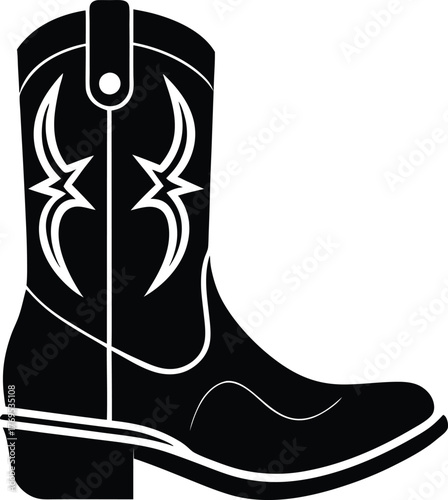 Cowgirl boots vector black silhouette