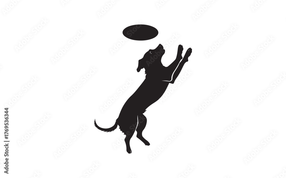 Fototapeta premium dog basketball player silhouette