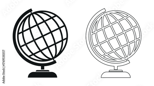 Globe icon on transparent  background 
