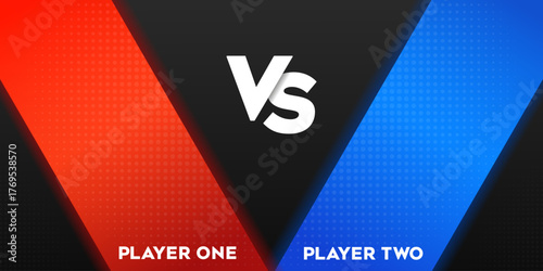 Vs Fight background for battle, competition and game. Battle title, conflict duel between the red and blue teams. Competition in fighting against opponents. Vector illustration