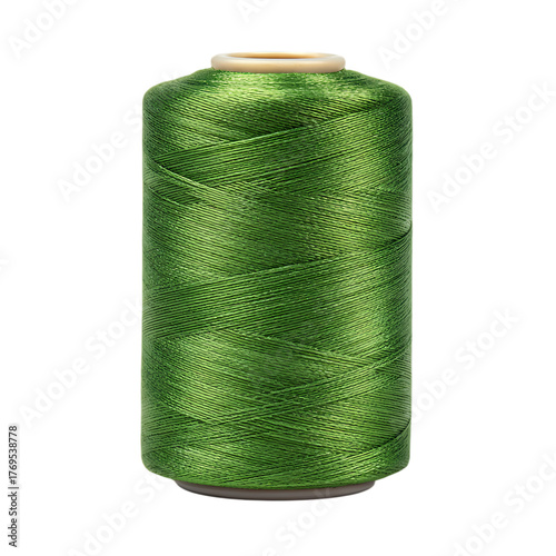 A Green spool of thread isolated on transparent background