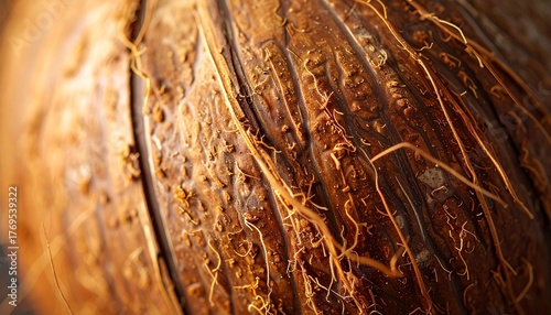 Close-Up of a Whole Coconut Shell