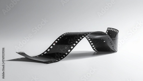 Curved Black and White Negative Film Strip