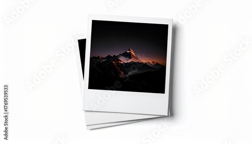 Mountain Range Photo Prints on White Background