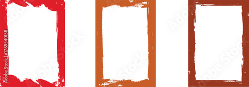 Grunge Rectangle Frames Set – Rough Edges Border Vector in    