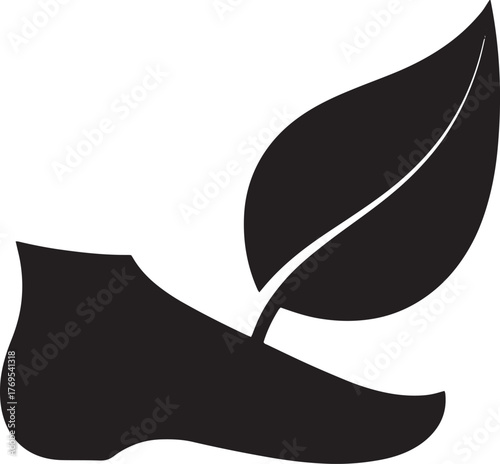 Foot and leaf logo depicting natural foot care solutions concept
