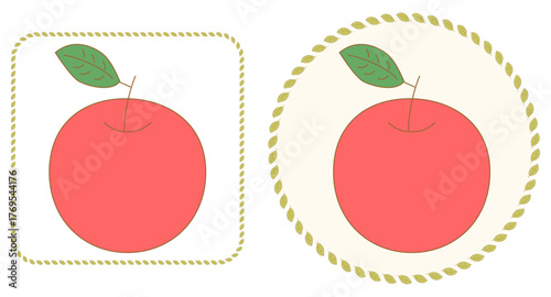 りんごと葉っぱのカラーバージョンセット