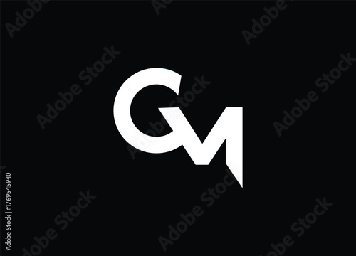 GM Monogram Logo Design — Minimalist Two Letter Modern Lettermark for Branding