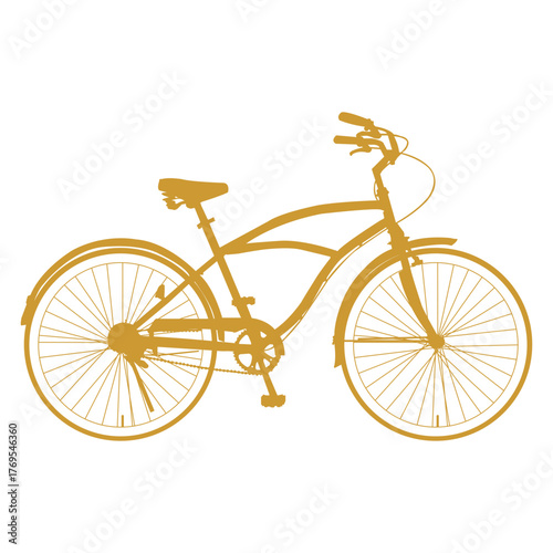Golden Retro Bicycle Art