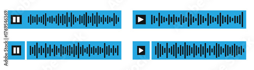 Black halftone pattern for screen blending mode. Vector illustration isolated on white background. Black sound wave. Set sound waves sign, musical sound wave collection icon, digital and analog . 