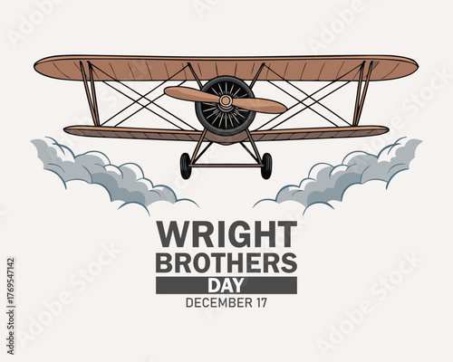 vector graphic of wright brothers day good for wright brothers day celebration. flat design. flyer design. flat illustration.