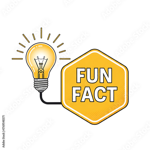 Fun fact bulb isolated on transparent background, an interesting and educational image