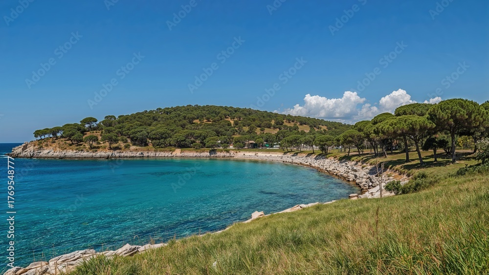 Obraz premium Gorgeous views of the beautiful island of Crete from the coastline and lush greenery.