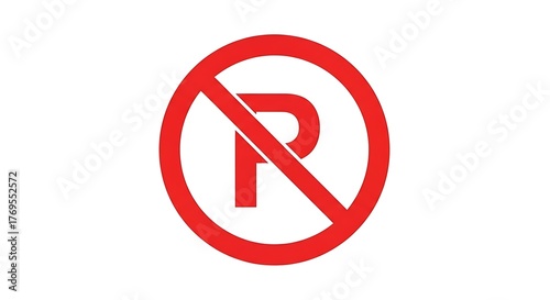 No Parking Sign - Red Circle with Diagonal Line and Letter P. Free Download No Parking Sign - Red Circle with Diagonal Line and Letter P. - GFXLoad