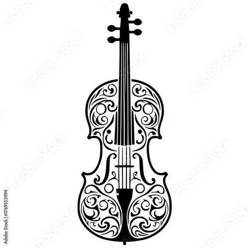 Beautiful violin silhouette