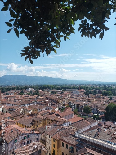 city sight view from above in Lucca, Italy