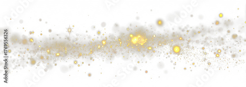 Soft gold sparkles form a delicate gradient overlay, ideal for luxury projects. Enhances light effects and visual harmony. Perfect for elegant seasonal graphics. PNG