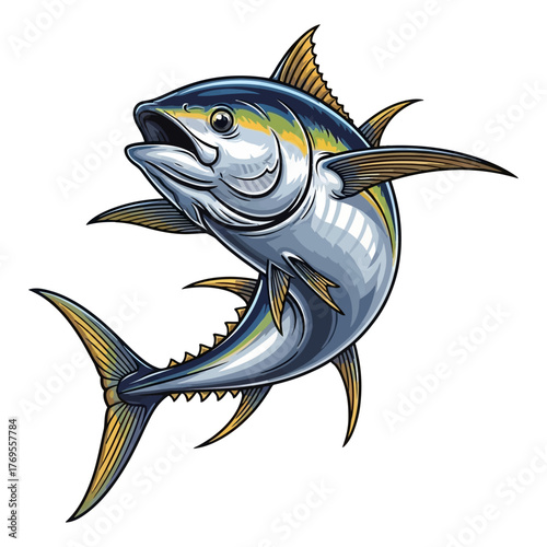 tuna fishing illustration logo vector image t shirt