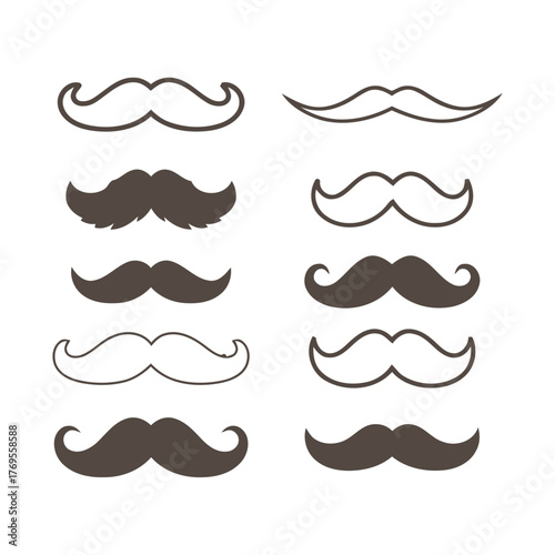 keywords:, format., variety, vector, design, grooming, miscellaneous, collection, walrus, male, styles, chevron, thematic, 1750013784, silhouette, moustache, presented, thin, color., elegant, mustache