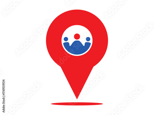 Pin Point Person Icon, Location Marker User Symbol for Navigation and Maps