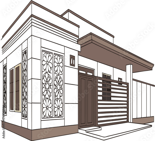 Contemporary Abode: A sleek, modern house design showcases clean lines, elegant detailing, and a welcoming ambiance, representing the epitome of contemporary living.