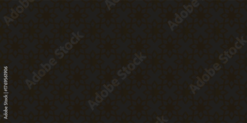Elegant Dark Brown Geometric Pattern Background With Repeating Floral Motif For Design Projects