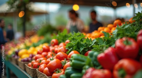Many different types of vegetables on display at a market