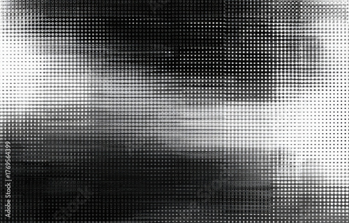 scanned paper, Halftone faded gradient texture. Grunge halftone grit background. White and black sand noise effect overlay background
