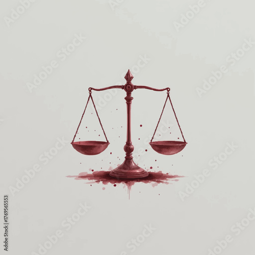 justice balance scale watercolor concept