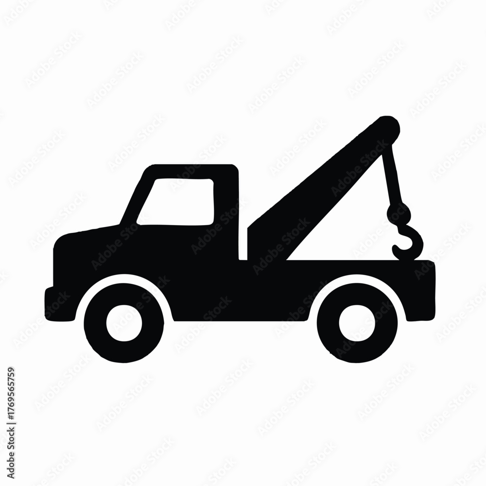 Naklejka premium tow truck service vehicle silhouette icon
