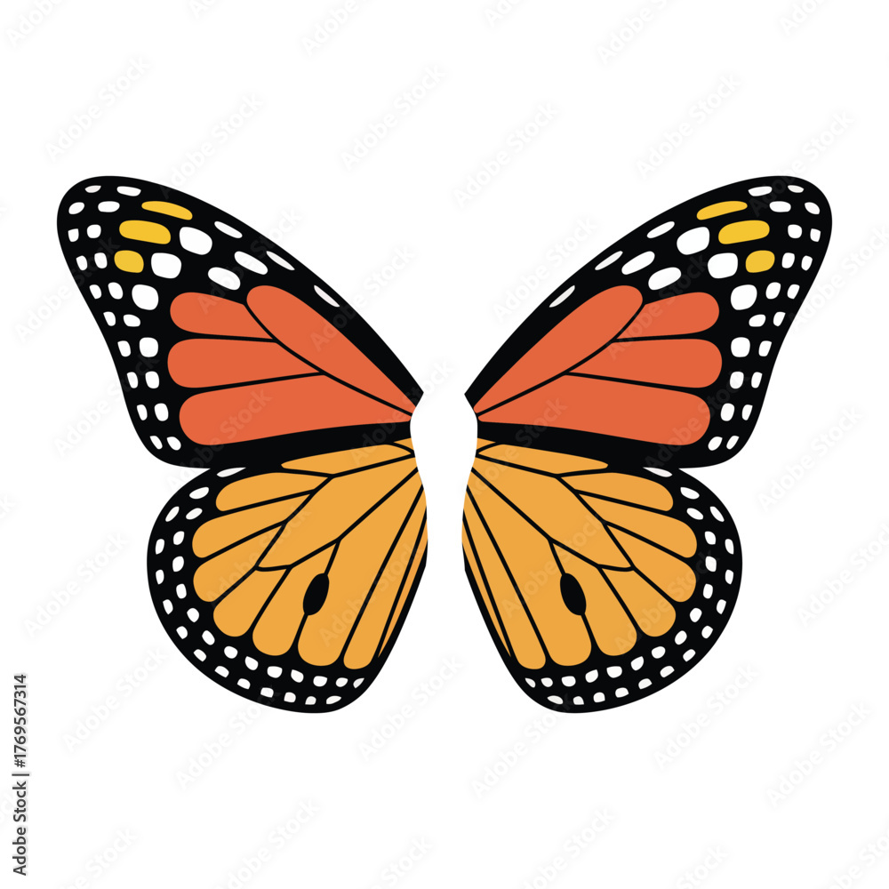 Fototapeta premium Minimal Flat Vector Wings Illustration.