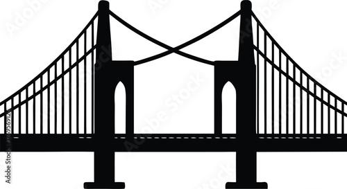 Verrazzano-Narrows Bridge silhouette vector illustration