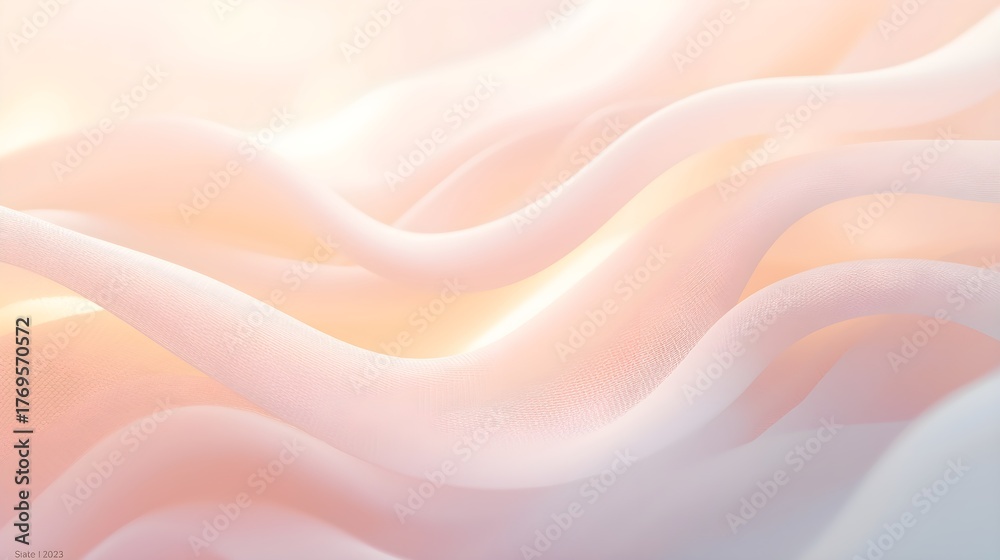 Fototapeta premium Elegant Abstract Pastel Silk Waves with Gentle Light