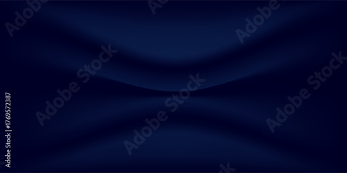 Blue navy studio room. Limbo dark background. Abstract 3d backdrop for product presentation. Minimal wall scene. Showcase, promotion display. Vector stage mockup illustration