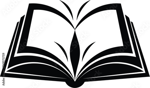 Open book vector illustration. Open book with black pages