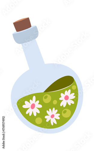 Magic elixir with daisy flowers
