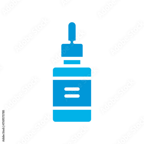 plastic dropper for cosmetics color flat icon. Vector isolated element